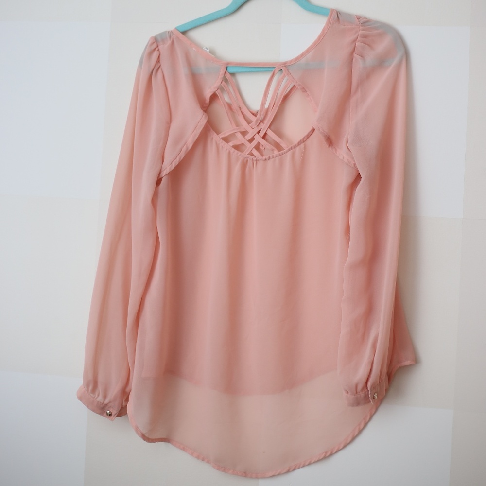 mine sheer peach top